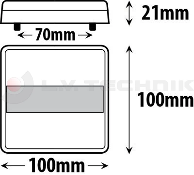 Tail lamp LED square 5 functions 12V