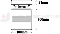 Tail lamp LED square 5 functions 12V