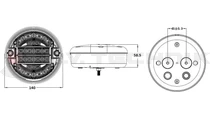 Tail lamp LED round 9-33V