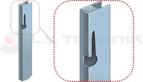 Pinned lock counterpart 400mm OpenTop right