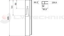 Pinned lock counterpart 400mm OpenTop right