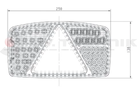 Hátsó lámpa kerekített LED 53x 10-30V bal