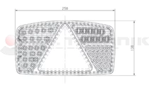 Hátsó lámpa kerekített LED 53x 10-30V bal