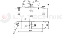 Sárvédő-konzol műanyag fix 42mm