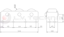 Vertical roller bumpers (triple) with zinc plated housing