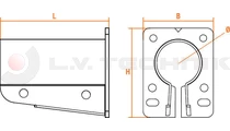 Mudguard support tube bracket 54mm