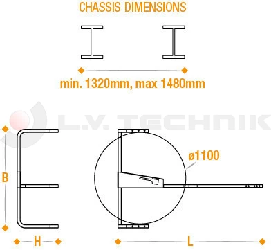 Wheel carrier 1740x498x1190