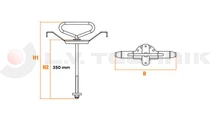 Wheel carrier lock 350mm