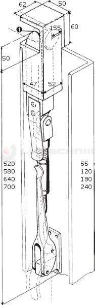 Tipper lock H-11 55mm right