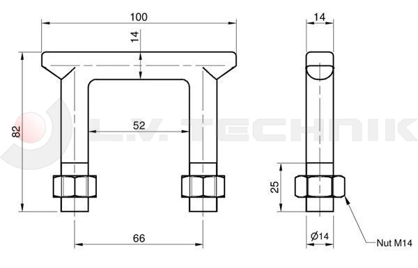 Lashing ring frame 2500kg