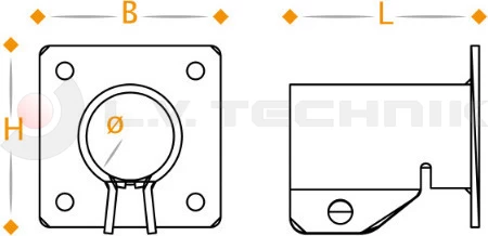 Mudguard support tube bracket 42mm