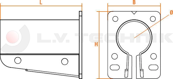 Mudguard support tube bracket 42mm