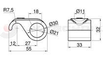 Tipper hinge hook 21/30mm