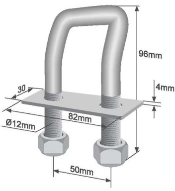 Rögzítő fül U 50x96