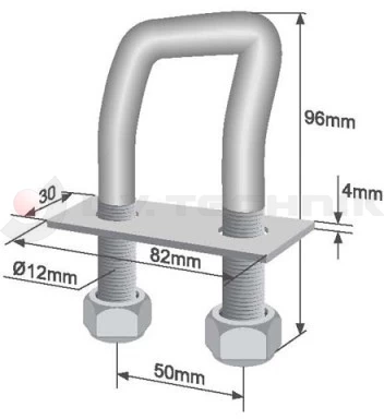 Rögzítő fül 90mm hajlított