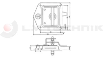 Recessed lock 121x124 inox 20-35mm