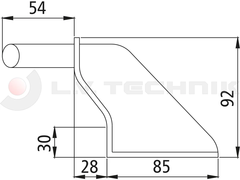 Tipper lock H-114/4,5 pin left