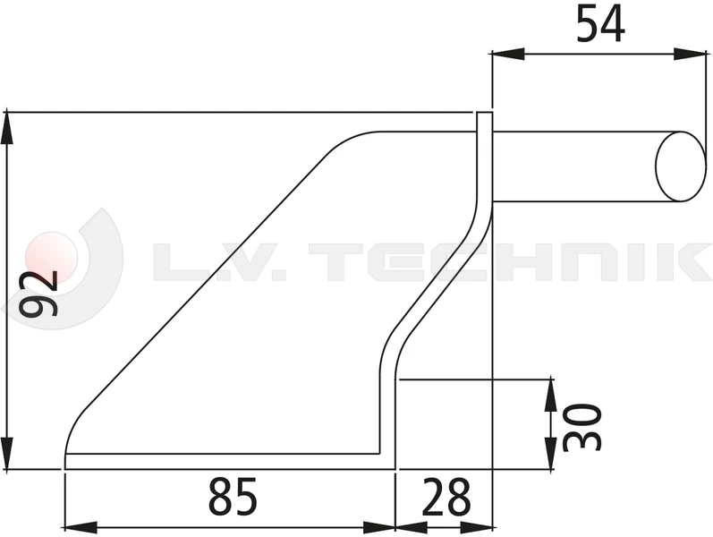 Tipper lock H-114/4,5 pin right