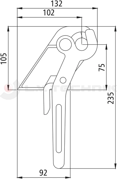 Tipper lock H-114/4,5 clamp left