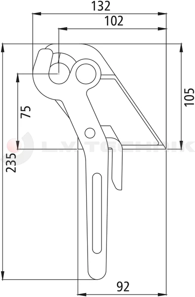 Tipper lock H-114/4,5 clamp right