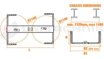 Wheel carrier double 1740x498x1190