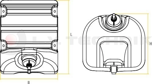 Water tank 30l squared with soap dispenser