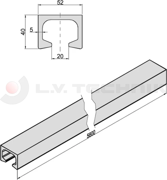 Meat rail profile 5800mm