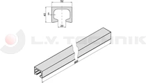 Sín hússzállítóba alumínium L=5800 mm