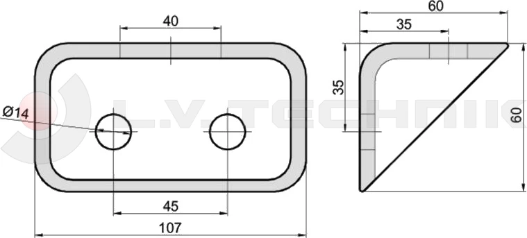Body mounting bracket weldable zp