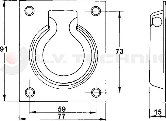 Lashing ring 76x90mm