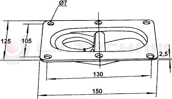 Rögzítő fül dupla 150x125 mm ES