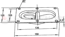 Rögzítő fül dupla 150x125 mm ES