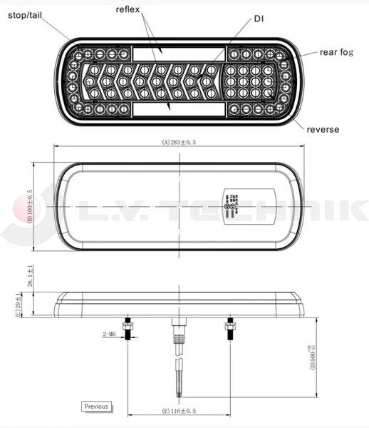 Rear LED lamp