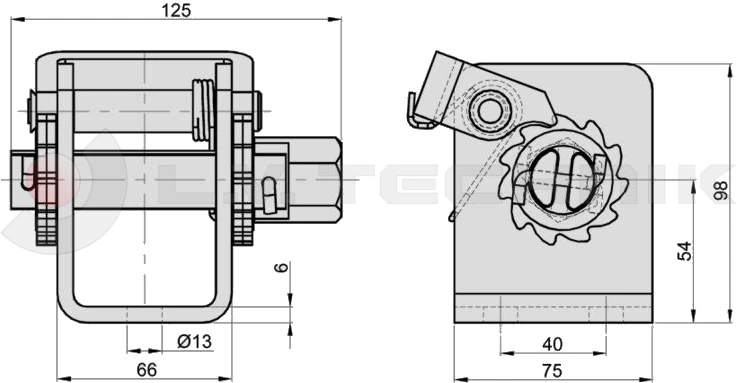 Hand winch for 50mm webbing 5t