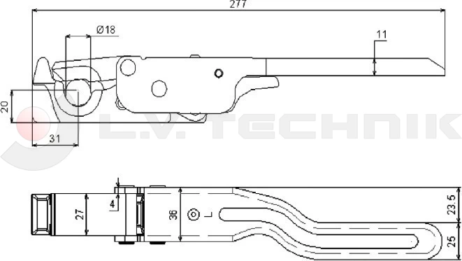 Tipper lock 664N IT right