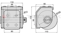 Horizontal roller bumper with zinc plated housing