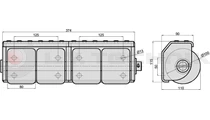 Horizontal roller bumpers (quadruple) with zinc plated housing