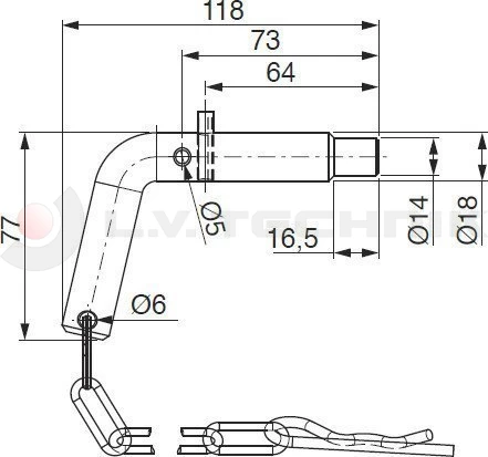 Tipping ball set 43mm horizontal 2t