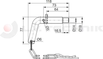 Tipping ball set 43mm horizontal 2t