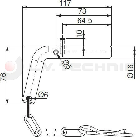 Tipping ball set 43mm horizontal 2t