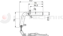 Tipping ball set 43mm horizontal 2t