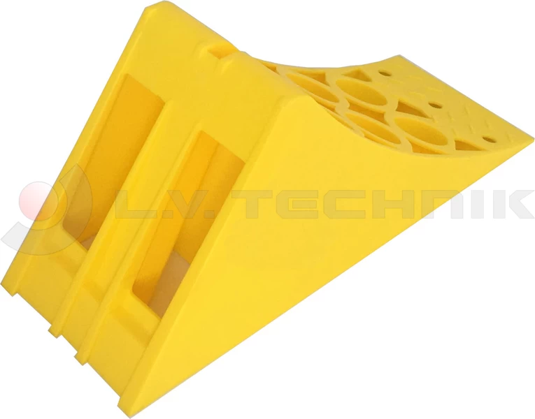 Homologated Yellow Plastic Chock New 335x122x147 with metal insertion