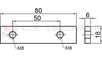 Steel sheet 50mm 80x18x6