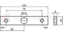 Steel sheet 75mm 100x18x6