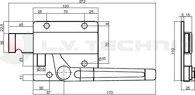 Lock for rear door left