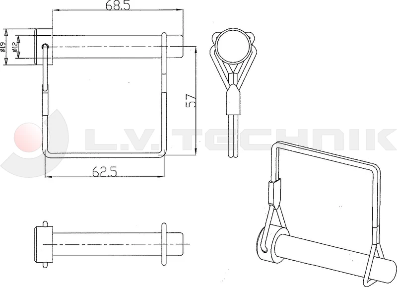 Lateral protection holder pin