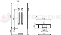 Pillar Kinnegrip K20 600 rear left