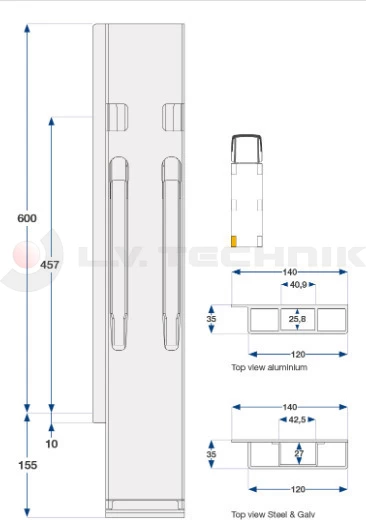 Pillar Kinnegrip K20 600 rear