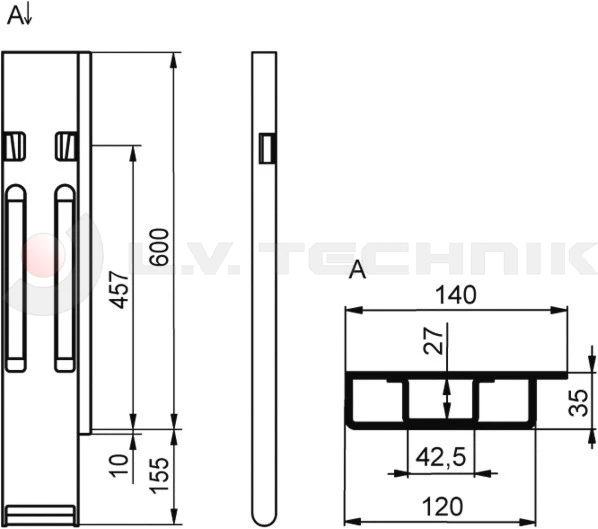 Pillar Kinnegrip K20 600 rear right