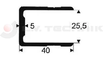 [4 x 1500mm] Alu profile U shape